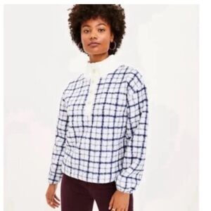 Ann Taylor LOFT Windowpane Sherpa